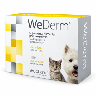 WeDerm – Supliment Nutritiv pentru Sănătatea Pielii și Blănii la Câini și Pisici, 60 Capsule – WePharm